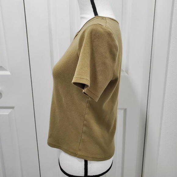 Urban Works Cropped Olive Top, Size Small - Picture 3 of 6